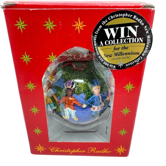 Christopher Radko United For Peace on Earth Ornament 2000 Globe Dove 5" Vintage - Picture 2 of 16